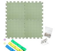 Esteras de bloqueo de ganchillo, alfombrillas de bloqueo para tejer, con placa de espuma de cuadrícula para esteras de punto, almohadillas de bloqueo de rejilla ligeras y juego de agujas en T para