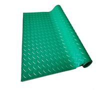 Esteras de Caucho para Suelos de Garaje Rollo de Alfombrilla de Goma for Suelo de Garaje, Placa de Diamante de tendón de Buey, Varios tamaños Multicolores de 1,5mm(Green,0.5x12m)