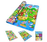 Esteras de espuma, alfombrillas de juego para bebés para el piso, 120x180 cm para niños que arrastran la educación educativa de 2 lados del alfabeto de aprendizaje de alfombras de juegos pequeños