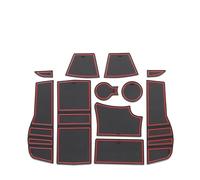 Esteras Goma surcos Puerta cojín Ranura Almacenamiento Pegatina Coche Alfombra para Peugeot 2008 e-2008 GT Line 2019-2024(Rojo)