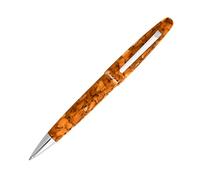 Esterbrook Bolígrafo de la serie Estie, de acrílico, color ámbar marmolado con detalles plateados, mecanismo giratorio, equipado con mina negra E439