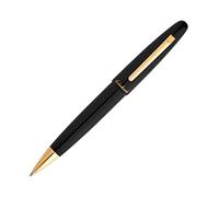 Esterbrook Bolígrafo de la serie Estie de acrílico de color negro con adornos dorados y mecanismo giratorio, equipado con mina negra E119.