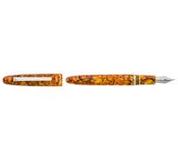 Esterbrook Estie Honeycomb E436 - Pluma estilográfica (acrílico, con accesorios cromados, punta mediana, 14,99 cm de largo, cerrada), multicolor
