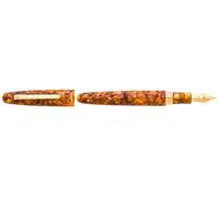 Esterbrook Pluma estilográfica de la serie Estie Honeycomb Oversized y de acrílico con herrajes dorados con un grosor de pluma ancho (B), E736-B.