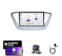Estéreo Android 14 de 9" for Hyundai Solaris 2017-2018 | CarPlay y Android Auto inalámbricos | GPS Plug & Play | Incluye cámara de reversa | 4G/WiFi | Mandos en el volante(T2 4 Core WiFi 2G+32G)