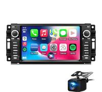 Estéreo Android para J-eep Wrangler 2007-2018 radio Chrysler Dodge Ram 1500 2500 3500 2009-2012 Carplay inalámbrico pantalla táctil de 7″Bluetooth WiFi GPS radio FM cámara de respa(Color:4 CORE 1+32G)