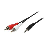 Estéreo Audio Cable de conexión, clavija de 3,5 mm a 2 x RCA (Conector RCA), 1.5 m, LogiLink®, [ca1042]