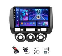 Estéreo de Coche Android 14 de 9 Pulgadas y Doble DIN para Honda Jazz City 2002-2007 con cámara de visión Trasera AHD Controles en el Volante SWC Bluetooth Carplay navegación GPS (LHD T4 [4+64G])