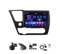 Estéreo Pantalla de Coche Android 15 para Honda Civic 2013-2016 con Bluetooth pantalla táctil Autoradio de 9 pulgadas Carplay navegación controles en el volante cámara de marcha atrás(W300 6+128G)
