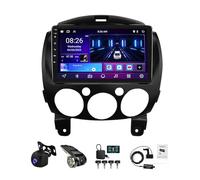 Estéreo Pantalla de Coche Android 15 para Mazda 2 2007-2014 Radio 2 DIN Bluetooth Pantalla Tácti Autoradio de 9 pulgadas Carplay navegación controles en el volante cámara de marcha atrás(W100 2+32G)