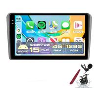 Estéreo Pantalla táctil para Coche 4G+128G para Audi A3 2003-2012 S3 2006-2012 RS3 2011-2012 con CarPlay inalámbrico Android Pantalla táctil de 9 Pulgadas GPS Bluetooth 5.0 FM cámara Trasera K5 Pro