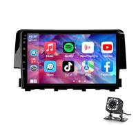 Estéreo para Auto de Doble DIN con Pantalla táctil de 9 Pulgadas, Reproductor de DVD, navegación GPS para Civic 2016-2020, Bluetooth, CarPlay, Android Auto, Mirror Link, SWC