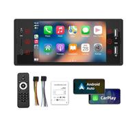 Estéreo para automóvil de un solo DIN con Carplay inalámbrico Android Auto, radio para automóvil con pantalla táctil de 5 pulgadas con Mirror Link, Bluetooth, FM, carga USB tipo C, TF, EQ, SWC