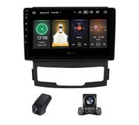Estéreo para Coche 2 DIN de 9 Pulgadas para SsangYong Korando 3 Actyon 2 2010-2013 con CarPlay inalámbrico y Pantalla táctil Android Auto/con cámara de visión Trasera/navegación GPS/Control del Vol