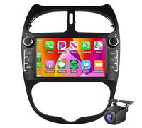 Estéreo para coche Peu-geot 206 206CC 206SW 2000-2008 con Carplay Android Auto,Pantalla táctil IPS de 7'' radio cámara de visión trasera enlace de espejo navegación GPS SWC FM WiFi Bluetoot(Size:M100)