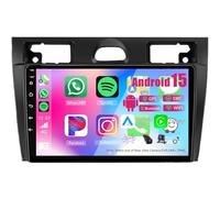 Estéreo para Coche ZCRKEJI de 9 Pulgadas y Doble DIN con Android 15 para Ford Fiesta 2002-2008 con Carplay inalámbrico, cámara de Respaldo AHD, Controles en el Volante con Bluetooth, navegación GPS