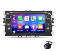 Estéreo para Ford Focus C-MAX S-MAX: navegación GPS, CarPlay inalámbrico, Android Auto, Pantalla táctil de Doble DIN, Bluetooth, Radio con cámara Trasera.