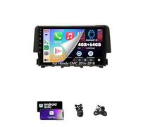 Estéreo ZCZANT Android de 14 Pulgadas con Doble DIN para Honda ClVlC 2016-2018, Radio FM Bluetooth, navegación GPS Wi-Fi, CarPlay, Plug and Play con cámara de Marcha atrás (4G + Wi-Fi 8G + 128G)