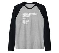 Estereotipos de Mujer Negra Enojada Camiseta Manga Raglan
