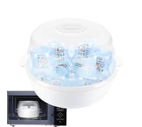 Esterilizador a vapor para microondas de PP ABS 22,5 × 22 × 17,5 cm - Esterilizador para biberones y chupetes | Contenedor resistente a altas temperaturas con desagüe integrado Pers limpieza rápida e