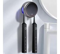 Esterilizador de cepillo de dientes UV, soporte inteligente para cepillos de dientes de pared, portátil UV, desinfectante, capacidad para dos cepillos, 99% tasa de eliminación de gérmenes para