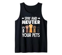 Esterilizar y castrar a Sus Mascotas Adoptar el Rescate de Animales de crianza Camiseta sin Mangas