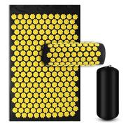 Esterilla Acupresion Acupresión Yoga Mat aplicador cojín masaje agujas corporales con picos almohada masajeador de pies Fitness para la relajación(Yellow)