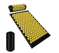 Esterilla Acupresion Aplicador del cojín de la estera masaje acupresión yoga for parte posterior pie cuello para la relajación(Yellow)