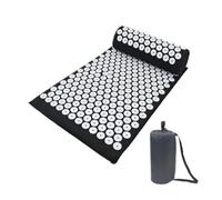 Esterilla Acupresion Estera de acupresión, cojín, palma, espalda, cuello, masaje pies, interior, hogar, Fitness, almohada, gimnasio para la relajación(Black)