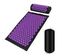 Esterilla Acupresion Esterilla de acupresión Shiatsu, almohadilla masaje, aplicador, cojín deportivo for Fitness, almohada, masajeador, ejercicio Yoga para la relajación(Purple)