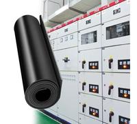 Esterilla Aislante Antideslizante Alta Tensión, Alfombrilla Goma Cortable Resistente Al Calor, Eléctricas, para Cubrir El Suelo En Proyectos De Ingeniería(Black,6mm/0.23in)