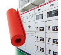 Esterilla Aislante Antideslizante Alta Tensión, Alfombrilla Goma Cortable Resistente Al Calor, Eléctricas, para Cubrir El Suelo En Proyectos De Ingeniería(Red,5mm/0.19in)