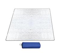 Esterilla aislante de aluminio, 200 x 200 cm, lámina de aluminio de doble cara, impermeable, plegable, esterilla térmica, para exteriores, camping, senderismo, viajes, pícnic