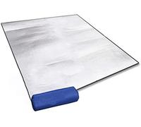 Esterilla aislante de aluminio, para camping, plegable, de lámina de aluminio (200 x 150 cm), color plateado
