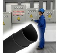 Esterilla Aislante de Goma Alfombra Aislante de Caucho en Rollo, Alfombra para Electricistas de Cuadros Eléctricos, Alfombra Aislante para Salas de Distribución(Black,3mx1mx5mm (10'x3'x3/16))