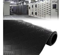 Esterilla Aislante de Goma Alfombrillas de Goma Aislantes de Alta Tensión, Almohadilla Protectora con Aislamiento Eléctrico, Alfombrilla de Seguridad Antielectrocución(Black,L x W-1.6x1m (5.2x3.3ft))