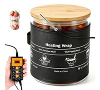 Esterilla calefactora para iniciador de masa madre con termostato de 5 - 45 °C y sensor NTC, cinturón térmico de fermentación con temporizador de 0 - 24 H para calefacción lateral, resistente al agua