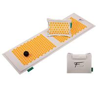 Esterilla de acupresión XL y cojín Fitem, relleno de coco 100 % natural, masajea, alivia el dolor de espalda y cuello, la ciática, relaja los músculos, masajea, relaja y reduce el insomnio.