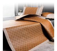Esterilla de bambú plegable de doble cara for cama, cubrecolchón de bambú for verano, esterilla refrescante de ratán, bambú carbonizado transpirable.