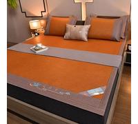 Esterilla de bambú refrescante para Dormir - Alfombra de ratán de Doble Cara, bambú carbonizado Transpirable, Alfombra de Interior de fácil Cuidado para Dormitorio, Sala de Estar y recibidor