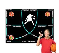 Esterilla de entrenamiento de baloncesto, 120 x 80 cm, alfombrilla antideslizante, alfombrilla de entrenamiento que absorbe los golpes, perfecta para el gimnasio, adultos, niños, ejercicios de