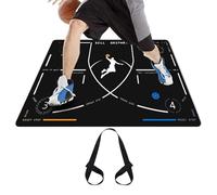 Esterilla de entrenamiento de baloncesto, 86 x 120 cm, base de goma antideslizante, silenciosa, portátil, entrenador de agilidad de pasos para practicar habilidades, para uso en interiores y