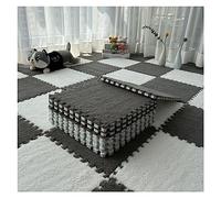 Esterilla de espuma de felpa, Paquete de 10 baldosas alfombra entrelazadas for juegos rompecabezas y sensorial, multicolor, 30 x 1 cm(Gris+blanc)