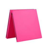 Esterilla de gimnasia plegable con asa, 5/10 cm de grosor, tela Oxford/piel sintética, tapete para suelo, cama de invitados con funda extraíble (rosa, poliuretano, 120 x 60 x 5 cm)