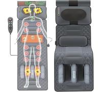 Esterilla de masaje con calefacción, cama de cuerpo completo multifuncional, almohadilla eléctrica calefactable para el respaldo de la silla para aliviar el dolor lumbar y de piernas, plegable para g