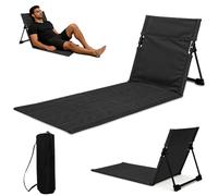 Esterilla de playa premium con respaldo, tumbona de playa plegable con acolchado de 1 cm, esterilla solar con bolsa de almacenamiento, colchón de playa, ideal para playa, jardín, camping, picnic, 108