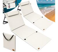 Esterilla de playa set de 2 beige 158x56x46cm acolchada