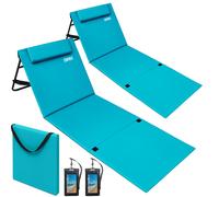 Esterilla de playa set de 2 turquesa 158x56x46cm acolchada