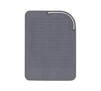 Esterilla de protección térmica de silicona para rizar el calor, de silicona, resistente al calor, alfombrilla de hierro, antideslizamiento, cojín de herramientas gris