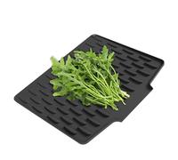 Esterilla de silicona para escurrir, resistente al calor, alfombrilla de secado de silicona curvada para encimeras de cocina, para mostrador, frigorífico, cajón, depósito, alimentos, agua, café